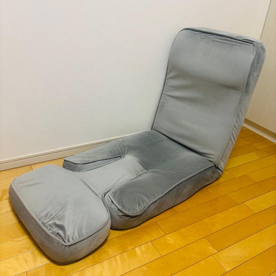 【美品】ニトリ　ゲーミング座椅子2 グレー　カバー付き　イエローグリーン