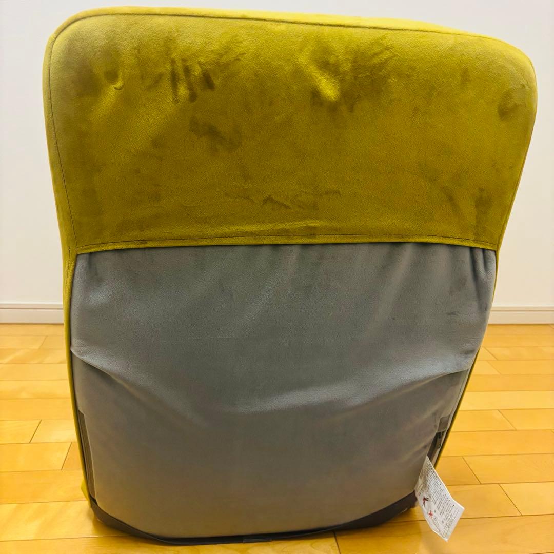 【美品】ニトリ　ゲーミング座椅子2 グレー　カバー付き　イエローグリーン