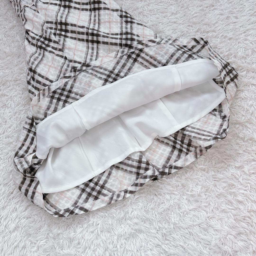 バーバリー ブルーレーベル ノースリーブ ワンピース ノバチェック ラメ糸 36