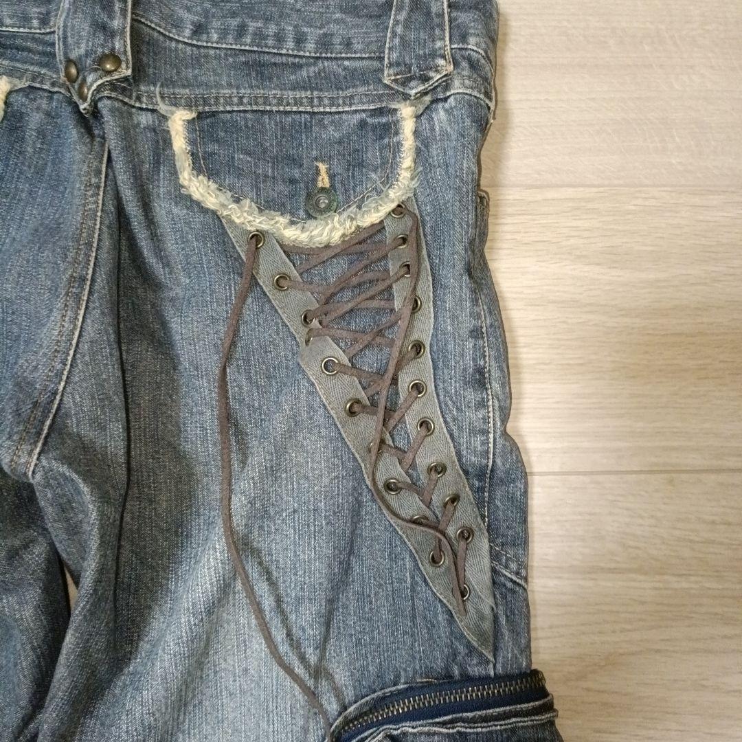 【in the attic】 デザイン カーゴ デニム ダメージ Y2K