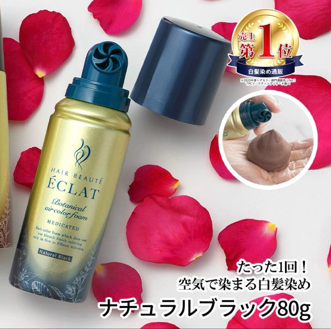 ヘアボーテエクラ ボタニカルエアカラーフォームEX ナチュラルブラック【新品】