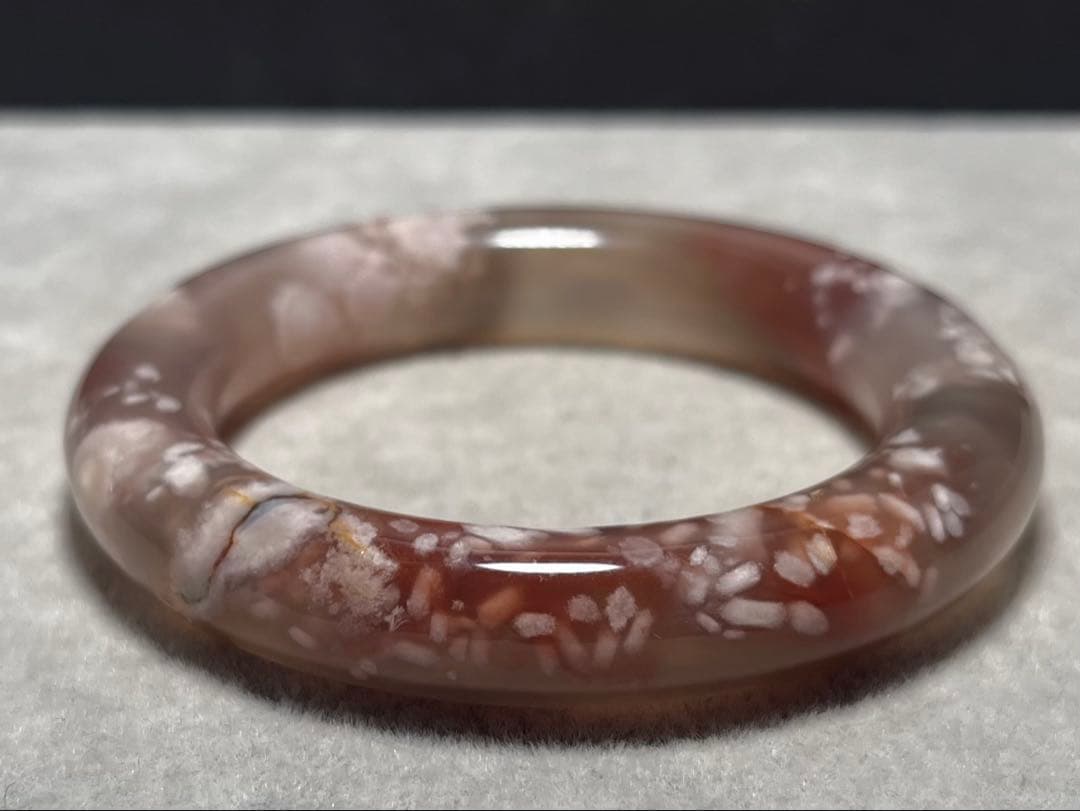 天然　桜瑪瑙バングル　54mm
