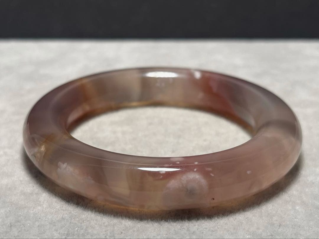 天然　桜瑪瑙バングル　54mm