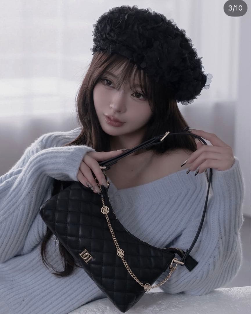 darichキルティングチェーンハンドミニバッグ