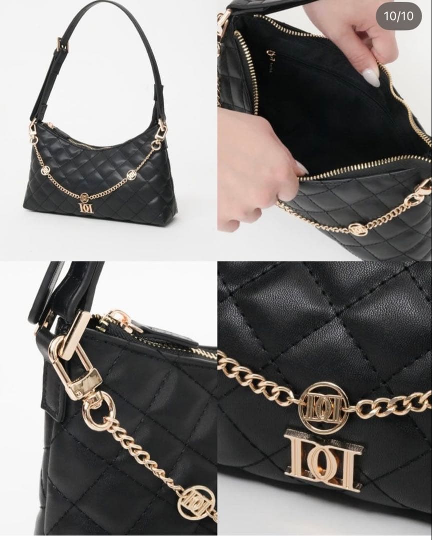 darichキルティングチェーンハンドミニバッグ