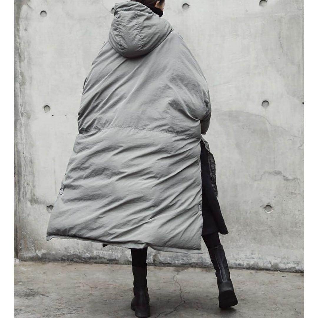ロング ダウンコート グレー オーバーサイズ