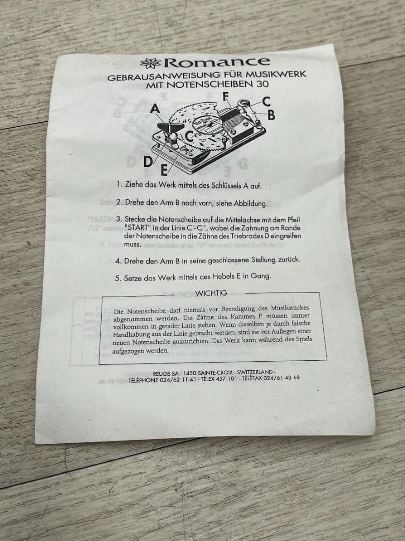 スイス リュージュ ディスクオルゴール Romance 象嵌 ディスク10枚