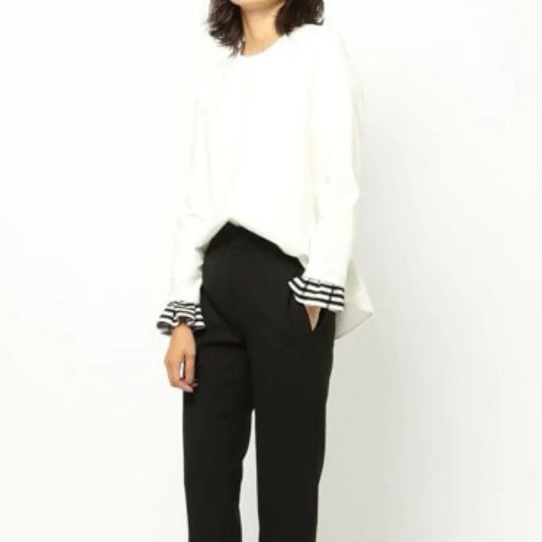 ボーダーズアットバルコニー　フリルスリーブブラウス カットソー　0size