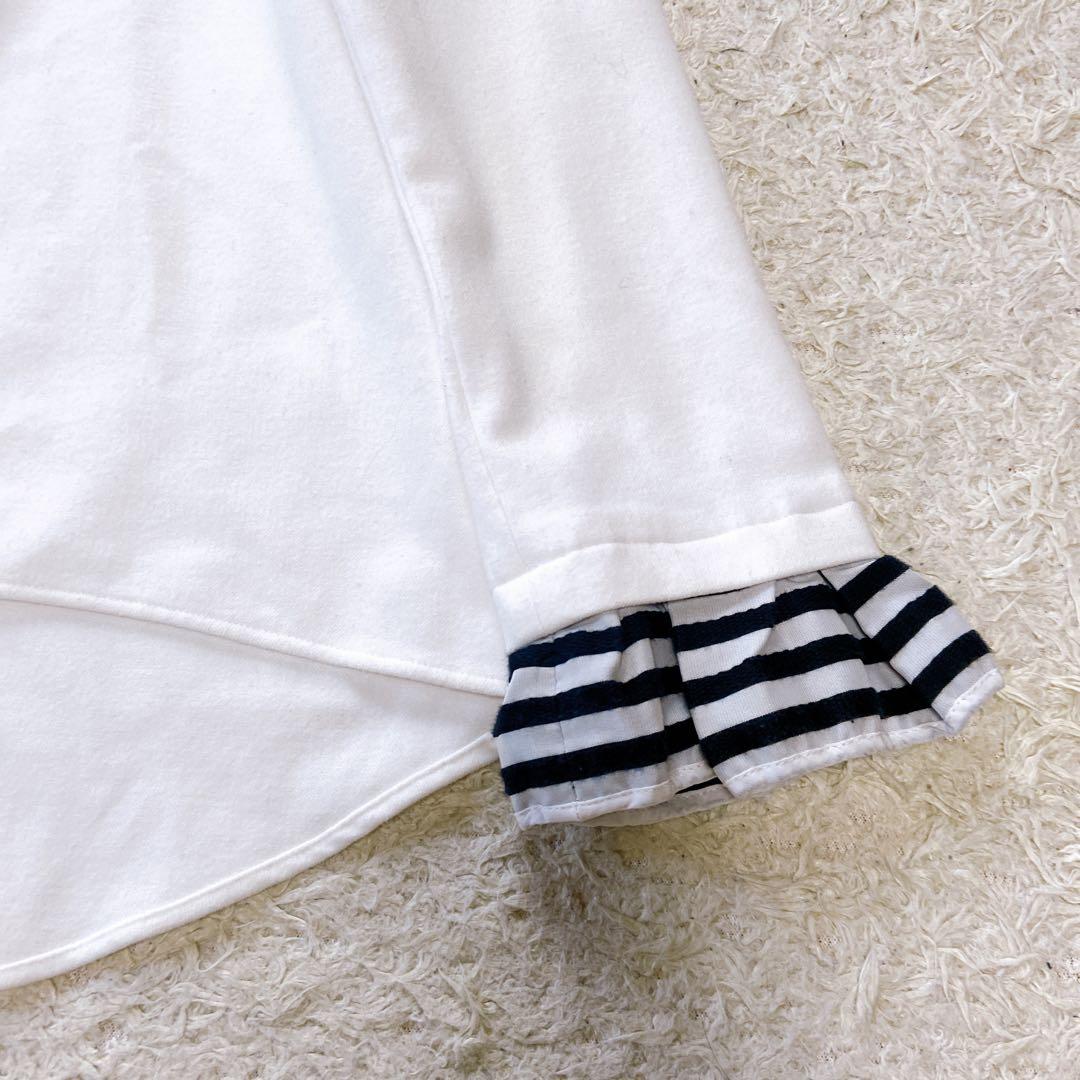 ボーダーズアットバルコニー　フリルスリーブブラウス カットソー　0size