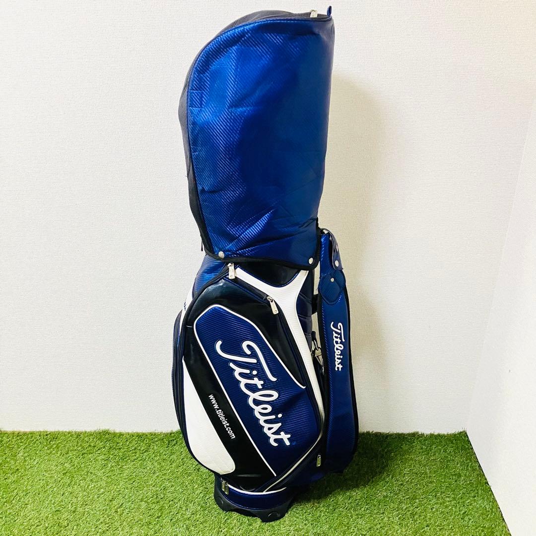 タイトリスト キャディバッグ ブルー ビッグロゴ カッコいい カート式 メンズ