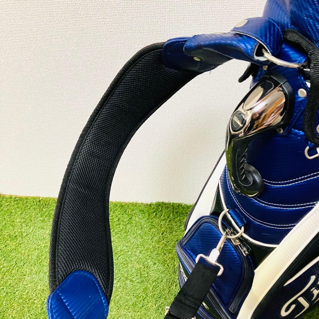 タイトリスト キャディバッグ ブルー ビッグロゴ カッコいい カート式 メンズ