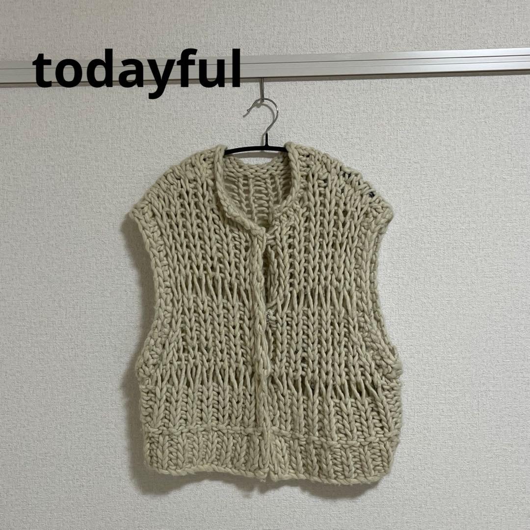 3*5様 ⭐️即購入可⭐️TODAYFUL チャンキーハンドニットベスト　エクリ