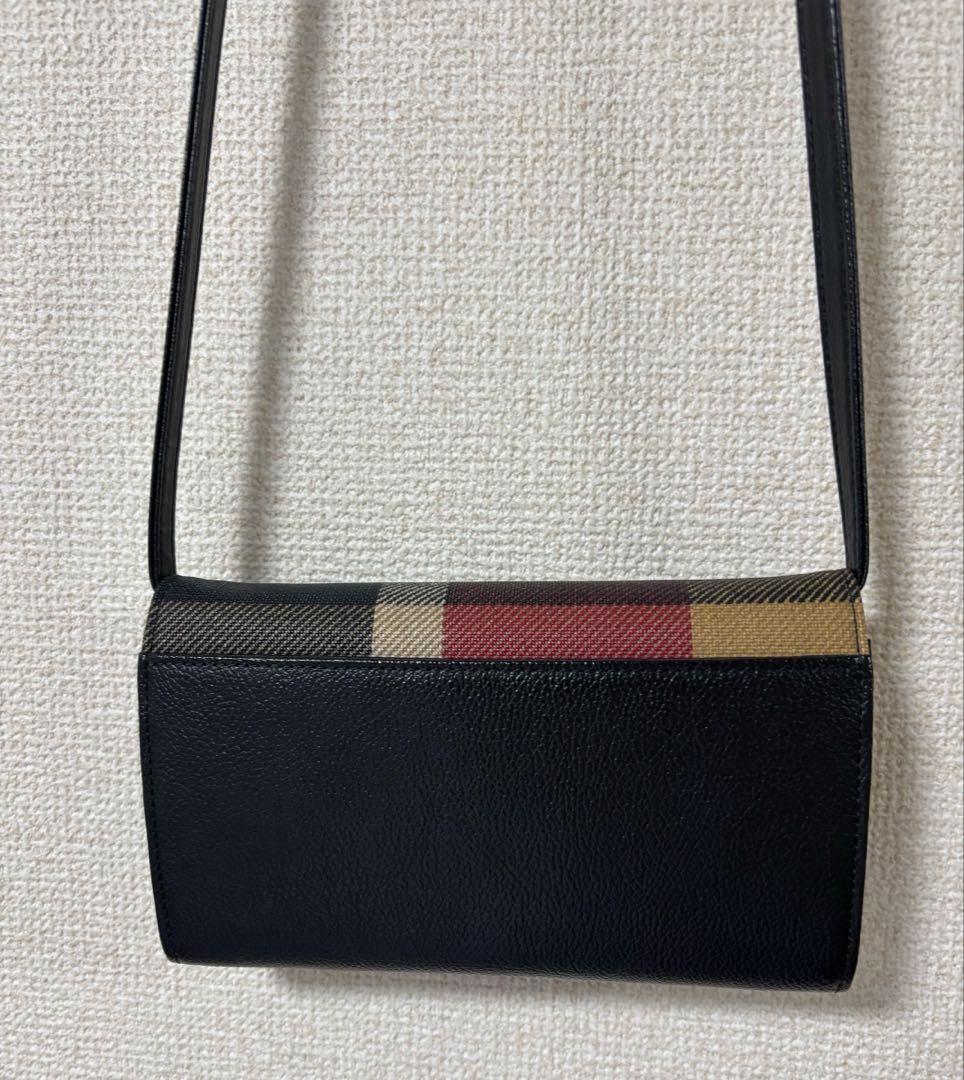 【完売品】ブルーレーベル　クレストブリッジチェックウォレットバッグ長財布2WAY