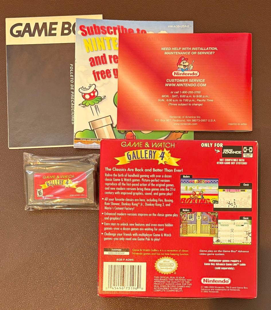 ゲームウォッチ&ギャラリー4 海外GBA ゲームボーイアドバンス