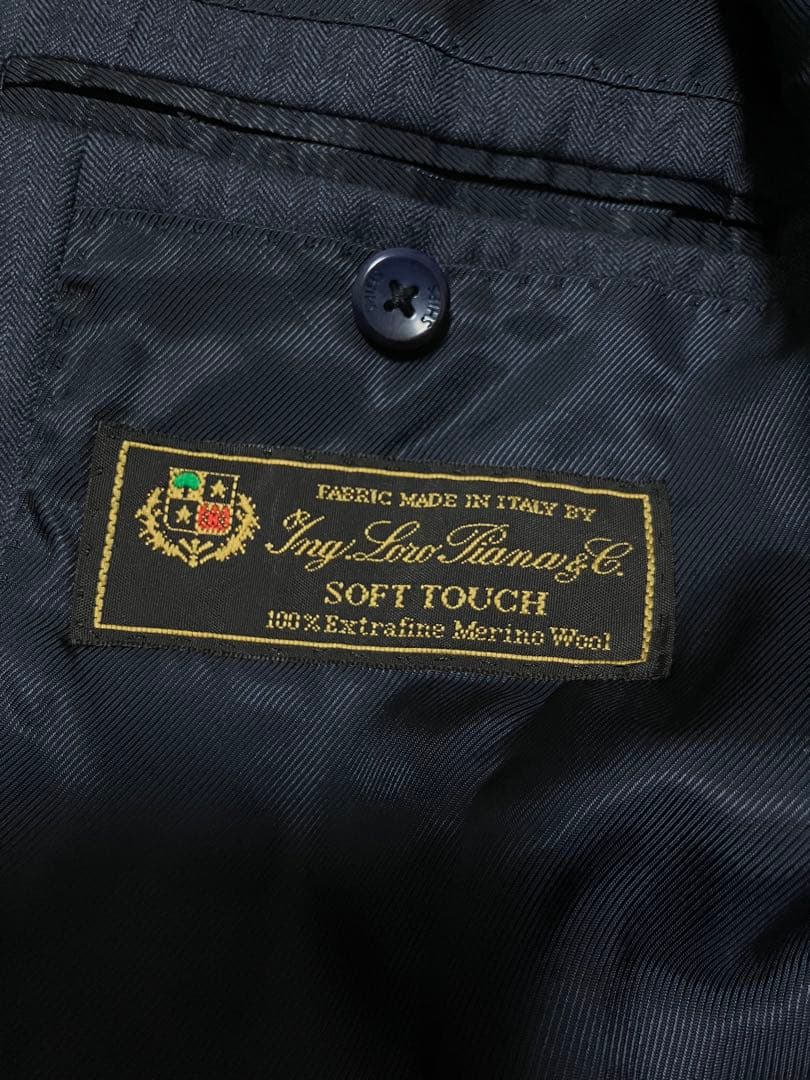 SHIPS✖️ Loro Piana生地のシャドーストライプセットアップ　ネイビー