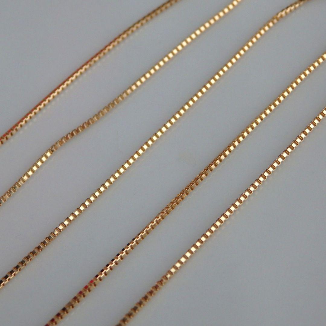 紫　k18ネックレス　ベネチアンチェーン　0.9㎜幅　フリーアジャスター付