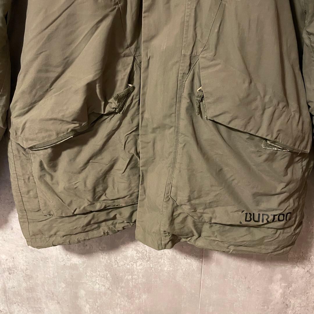 Burtonバートンスキーウェアスノーボードジャケットパーカーフード付カーキ希少