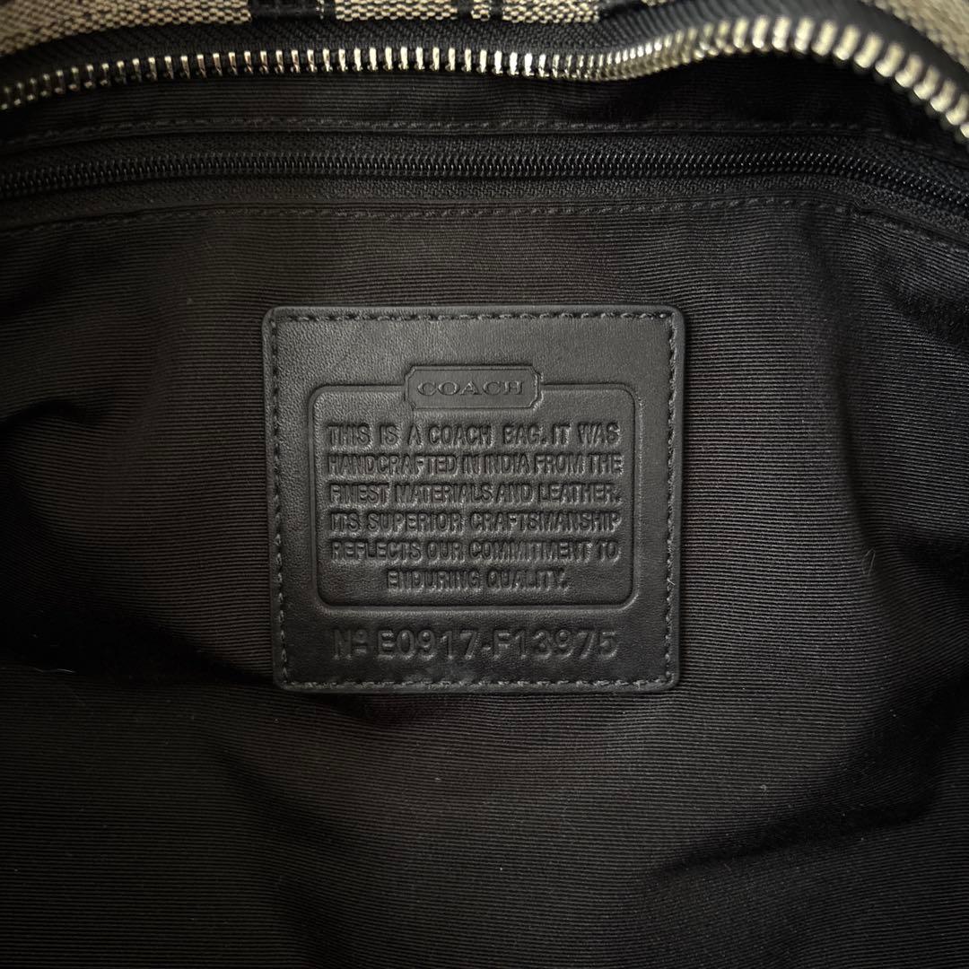 コーチ ロゴデザイン ハンドバッグ ベージュ/ブラック