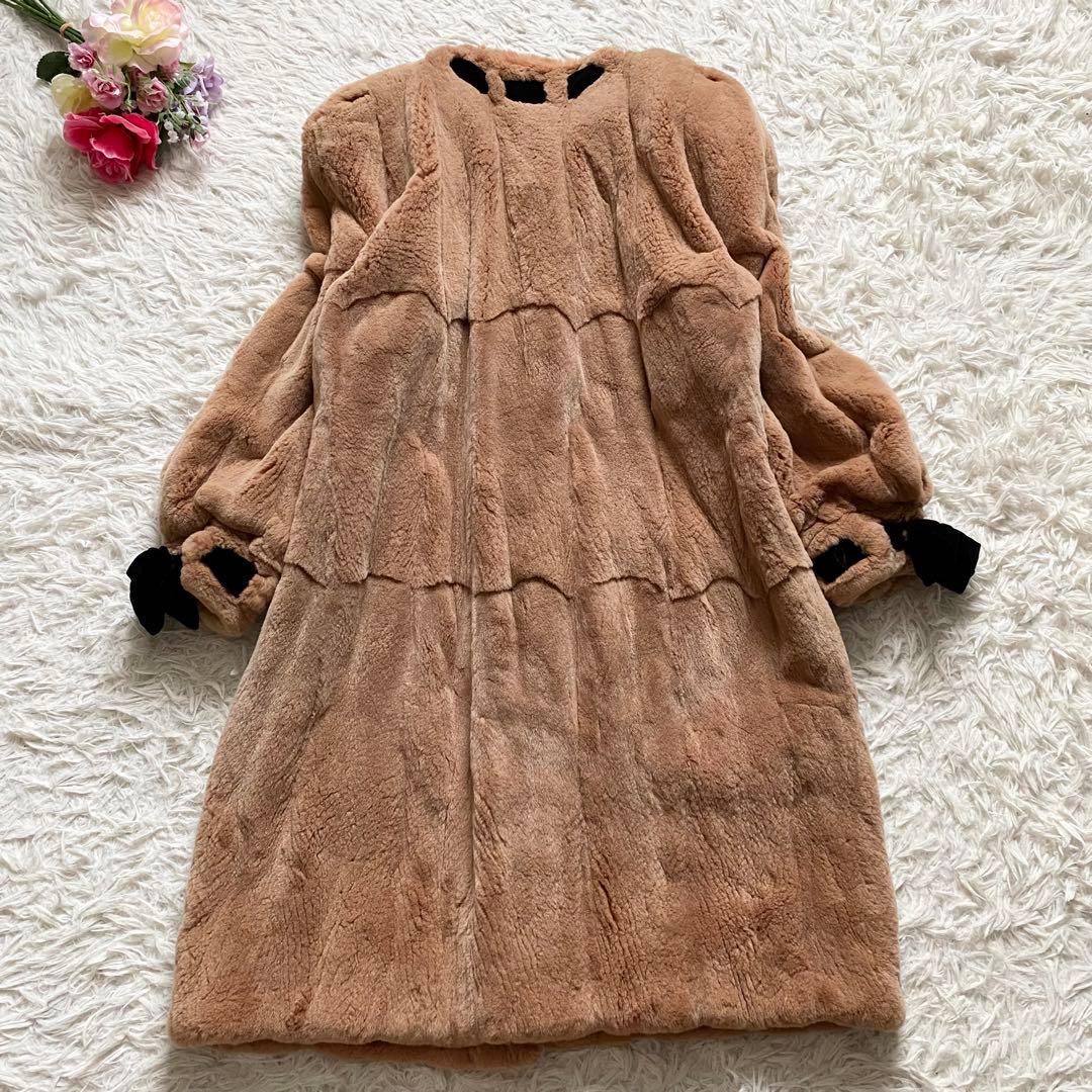 美品■フォクシー　ファーコート　リボン　ヴィンテージ　希少　大きいサイズ