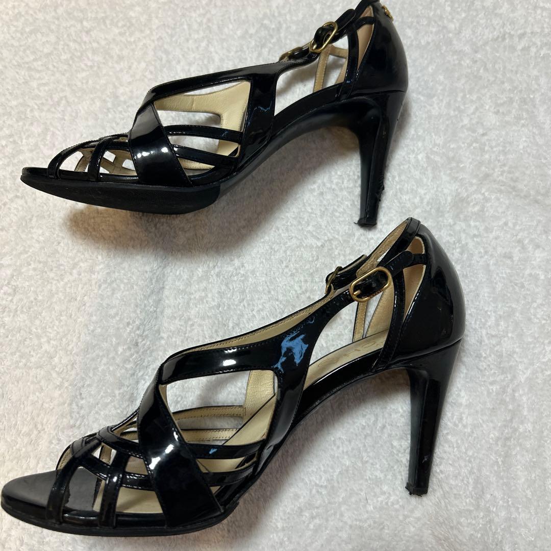 CHANEL シャネル サンダル パンプス ココマーク ブラック 黒 無地