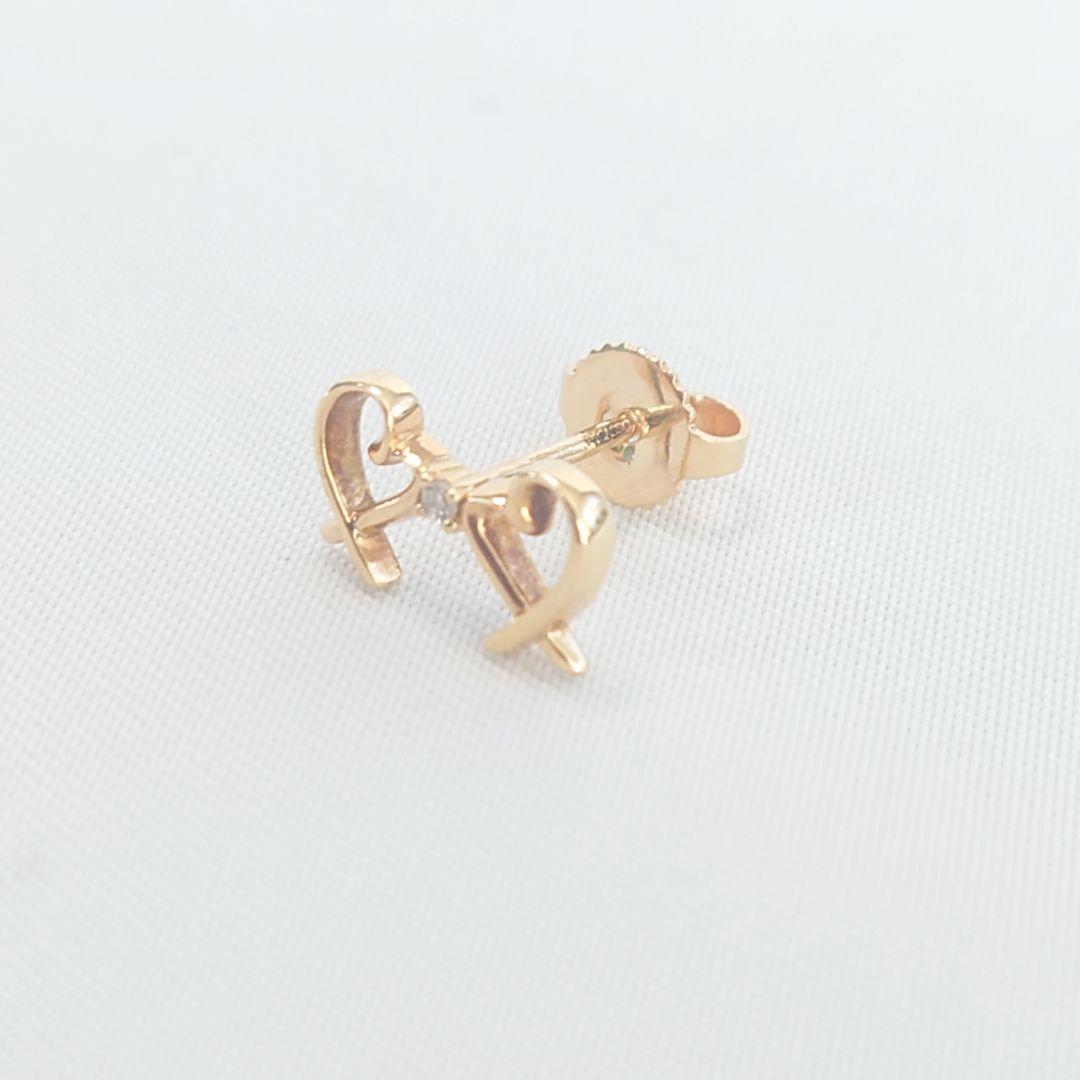 【美品】 ティファニー ダブル ラビングハート ピアス 片耳用 5620