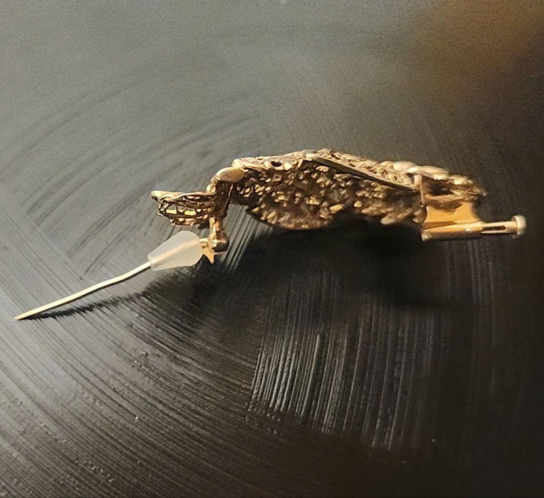 18K　フクロウ　ブローチ　8g