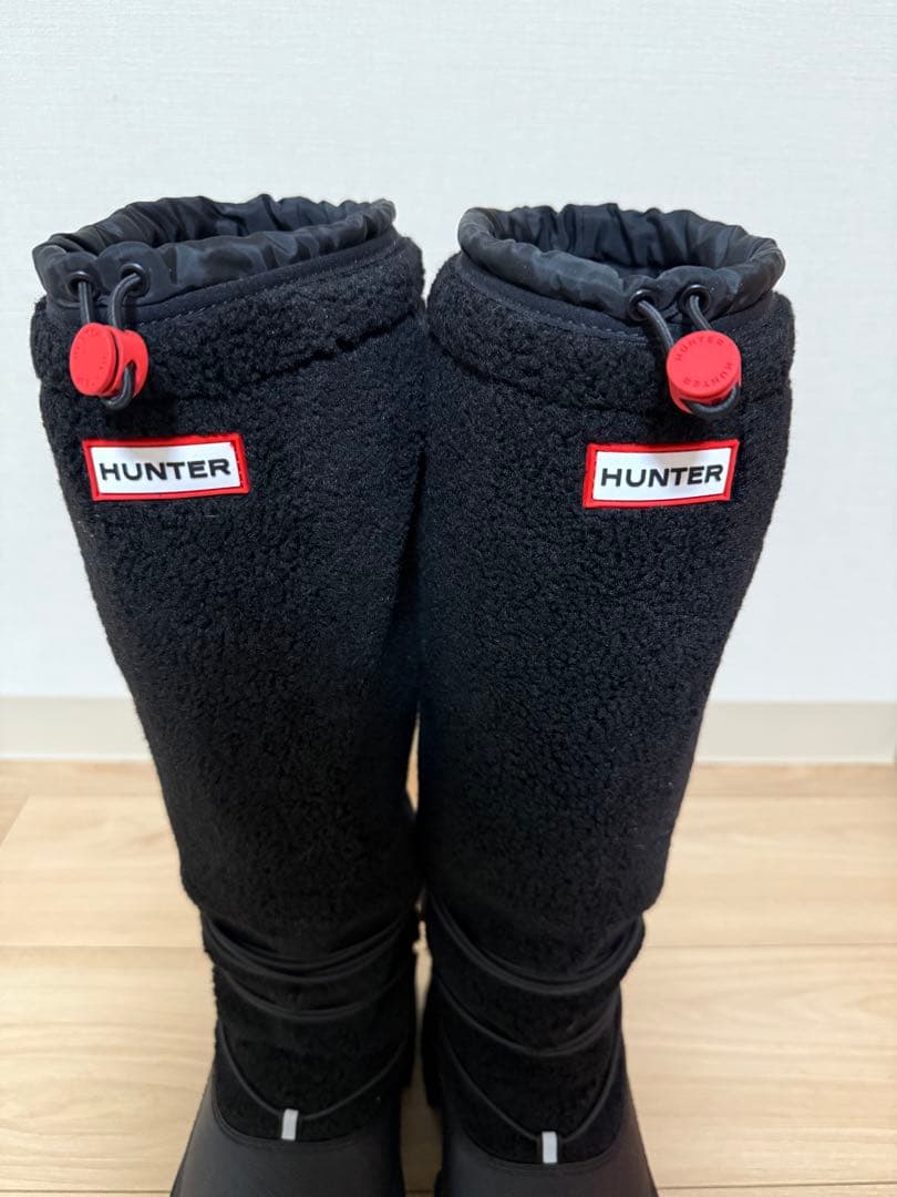 HUNTER 防水ボアロングブーツ ブラック　25センチ