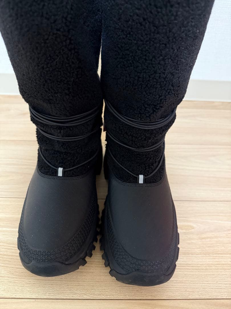 HUNTER 防水ボアロングブーツ ブラック　25センチ