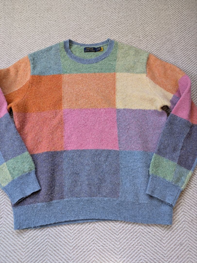 高級ライン♡ラルフローレン　ふわふわパターンカラーウールニットセーター　カラフル