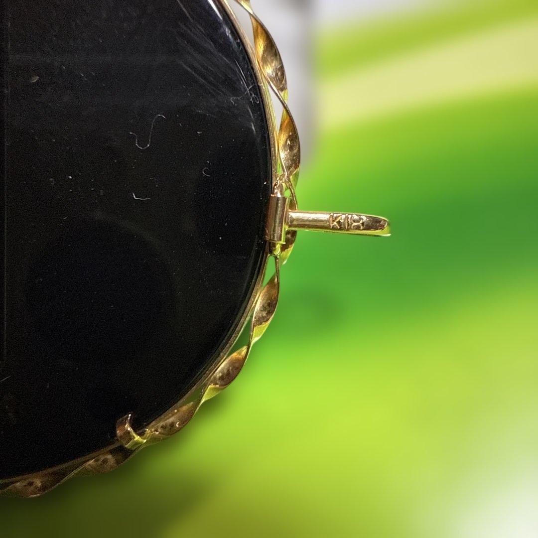 2WAY K18 YG カメオ ブローチ ペンダントトップ