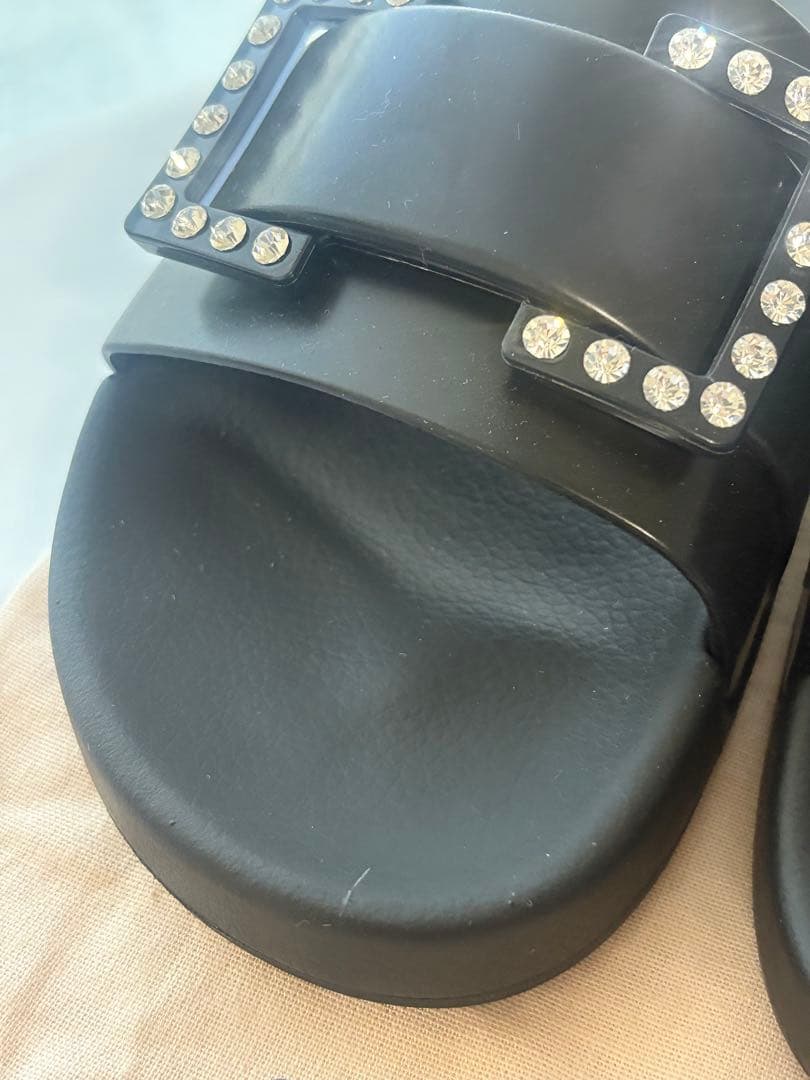 sergio rossi ブラックサンダル 35