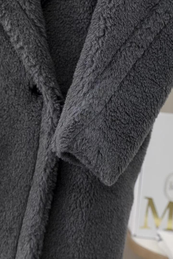 Max Maraテディベア コートグレー ファー ロングコート