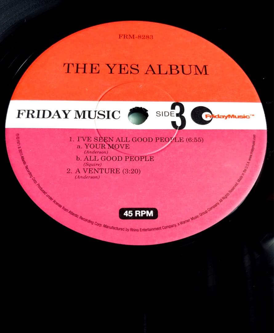 【希少フライデーミュージック45回転2枚組】 イエス　サード・アルバム