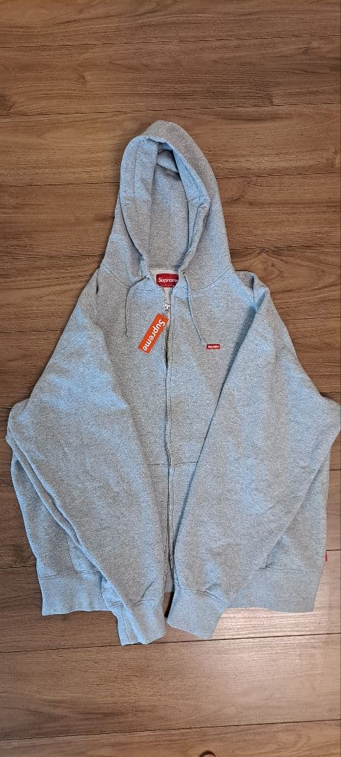 Supreme グレー ジップアップ パーカー Lサイズ