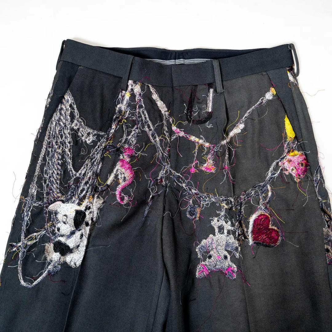 パンツ doublet EMBROIDERD CHAIN TROUSERS
