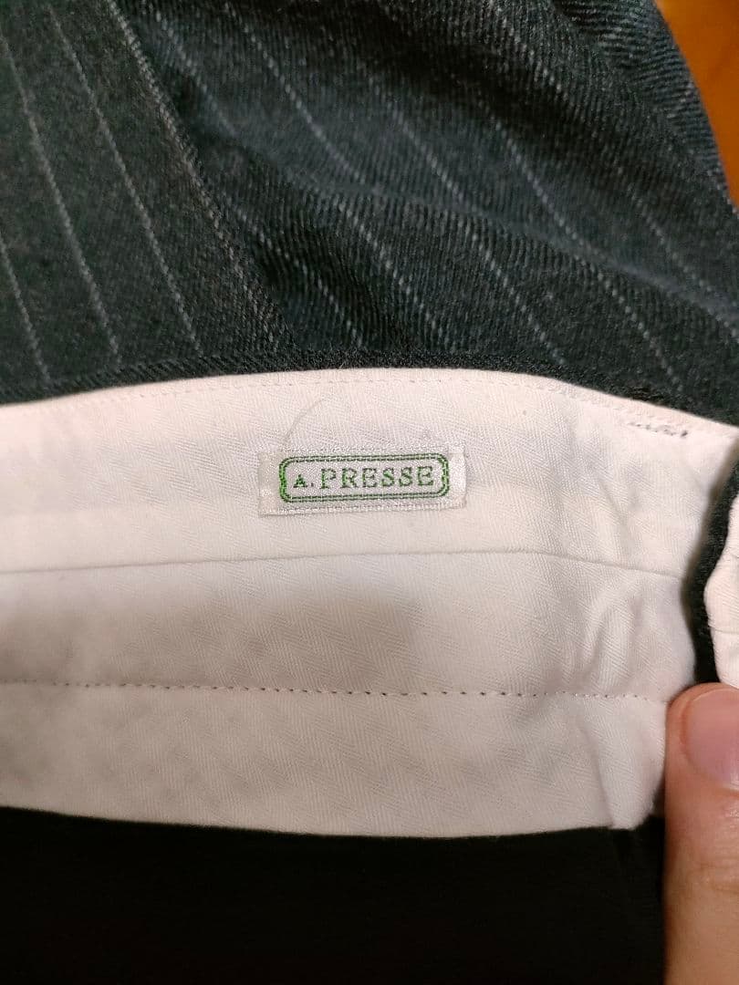 a.presse ストライプスラックス チャコールグレー