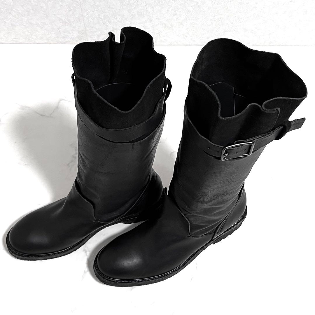 ZUCCA ロングブーツ エンジニア ベルト 黒 ブラック 本革 レザー Y2K