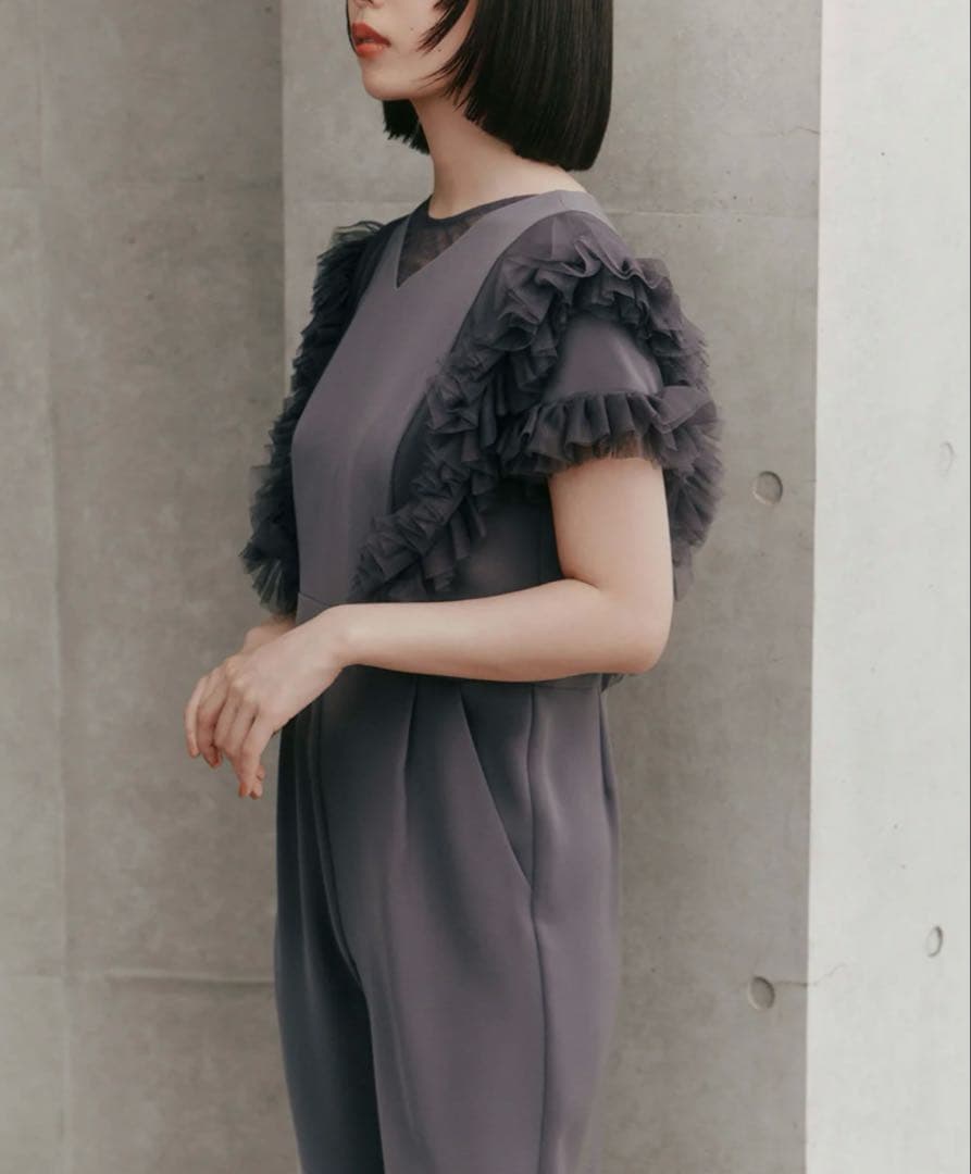 kaene チュールフリルパンツドレス オールインワン　カエン