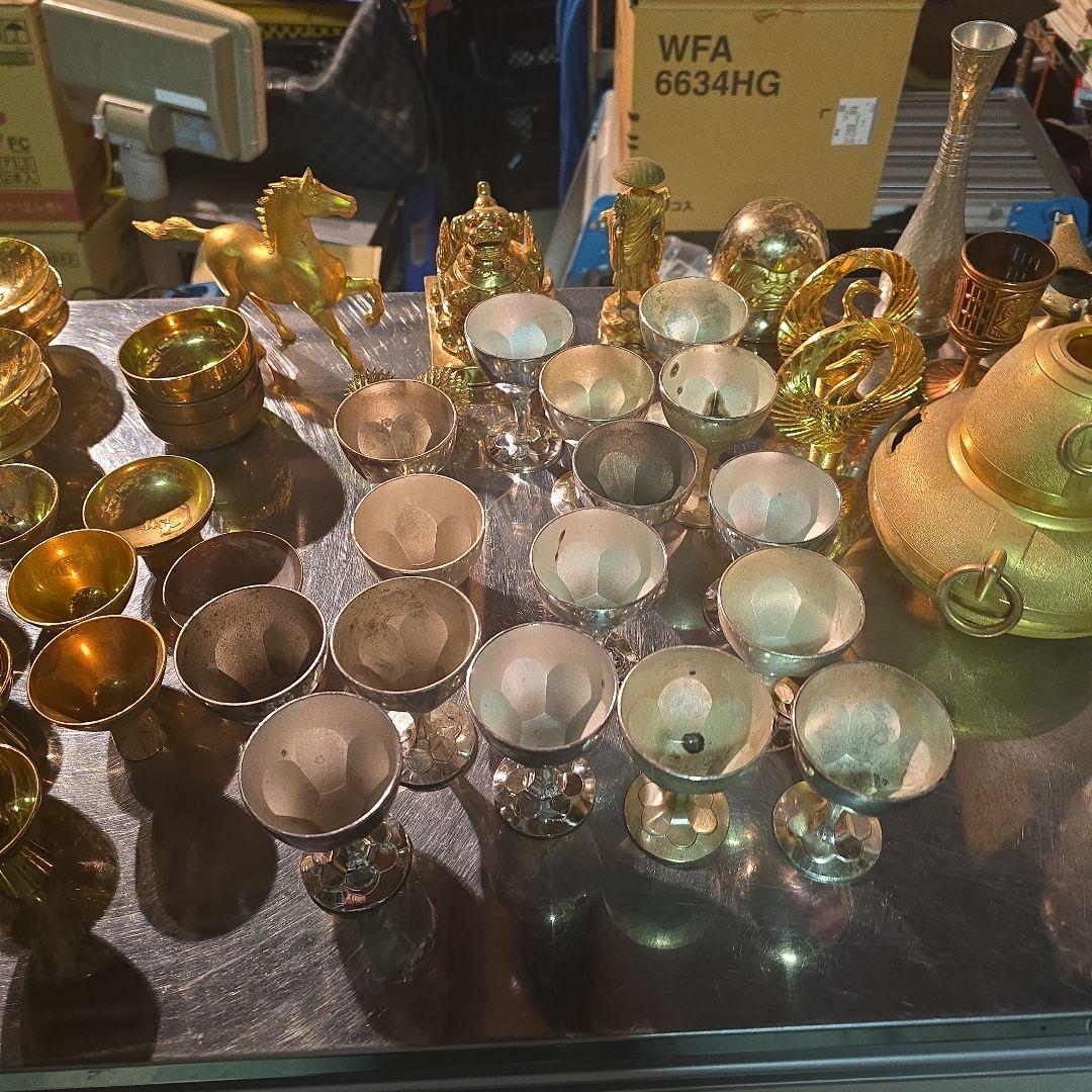 大量まとめ12.3キロ　金杯・銀杯・置物・24K・アクセサリーなど