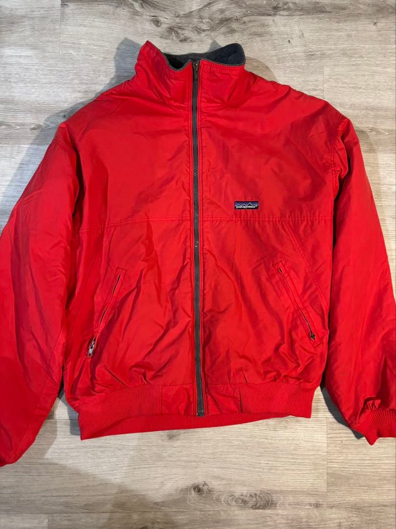 241 USA製 Patagonia フリースライナーグレー×レッド Lサイズ相