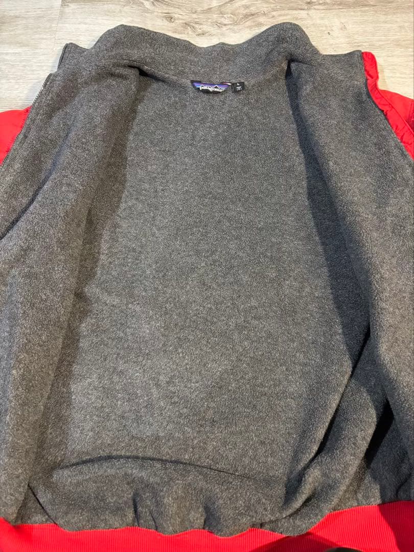 241 USA製 Patagonia フリースライナーグレー×レッド Lサイズ相