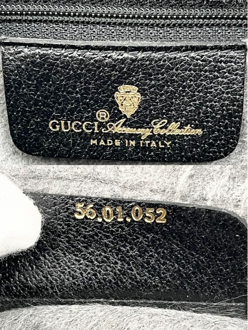 【極美品】オールドグッチ GGスプリーム ロゴ金具 クラッチバッグ ブラック