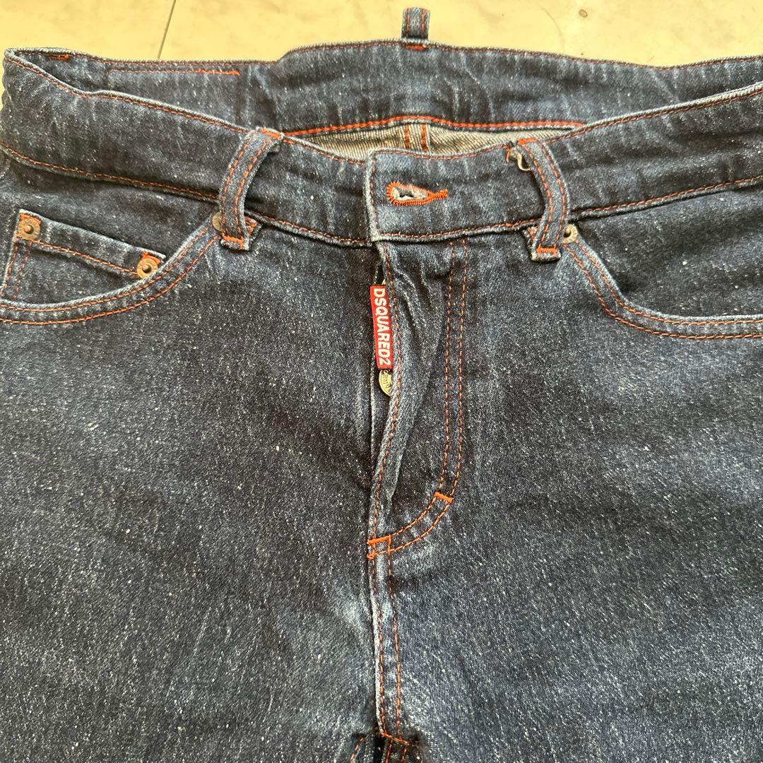 DSQUARED2 ダークブルー スリムフィットパンツ