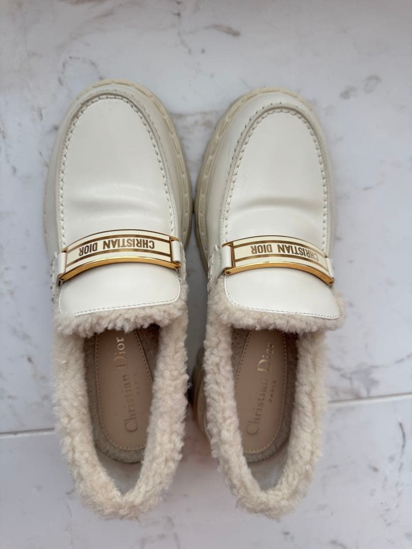 Dior クリスチャンディオール　ローファー　ボア　ロゴプレート 36 23cm