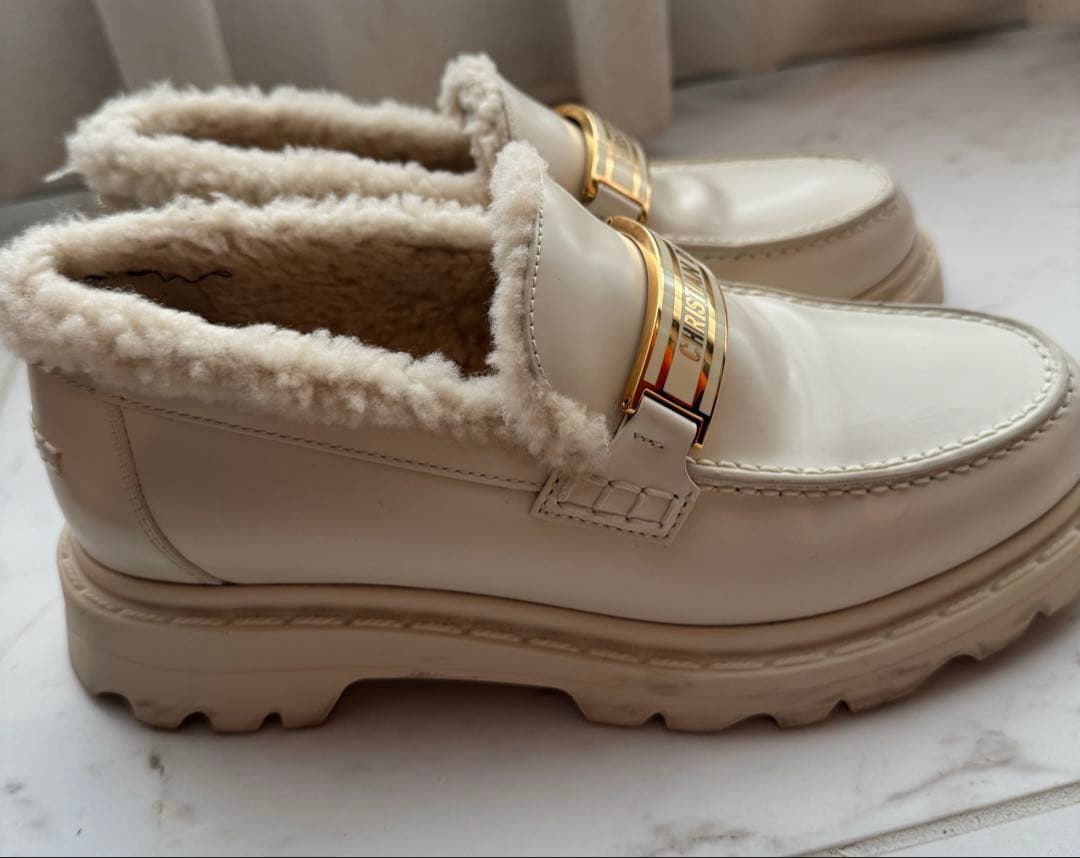 Dior クリスチャンディオール　ローファー　ボア　ロゴプレート 36 23cm