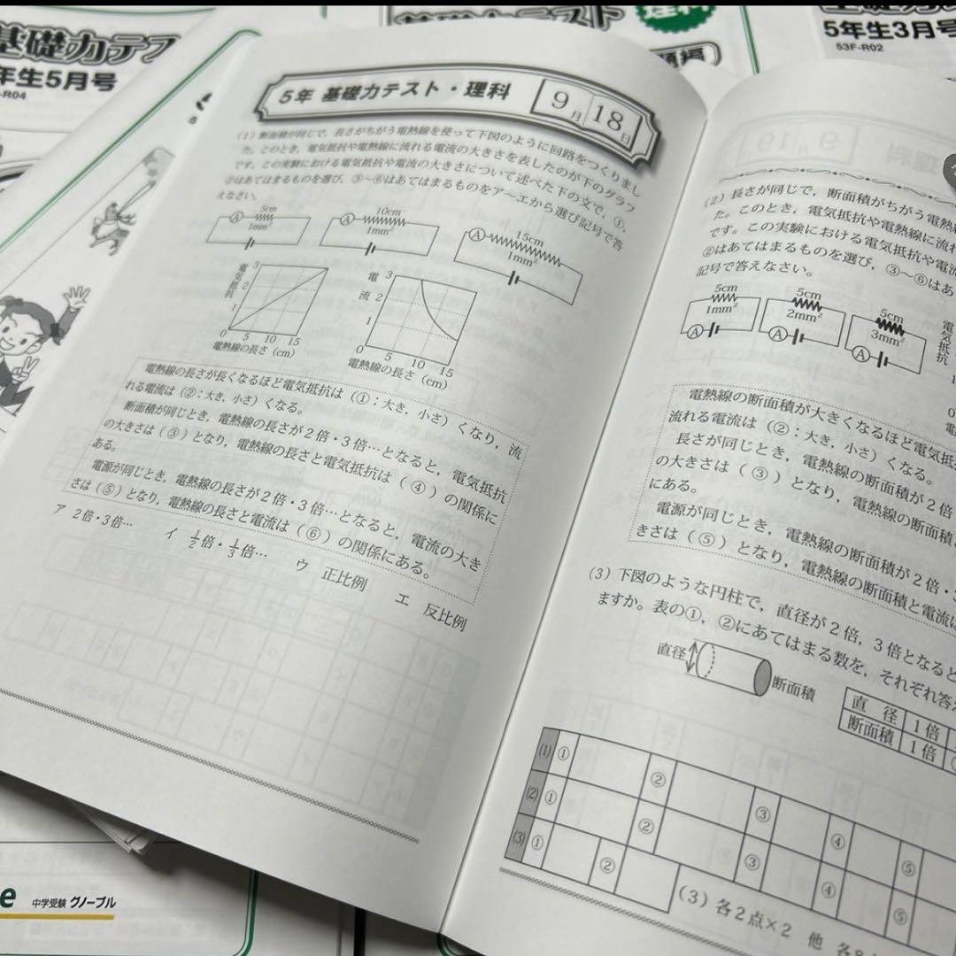 ま　希少　グノーブル　小5理科　基礎力テスト　サピックス　理科基礎トレ w