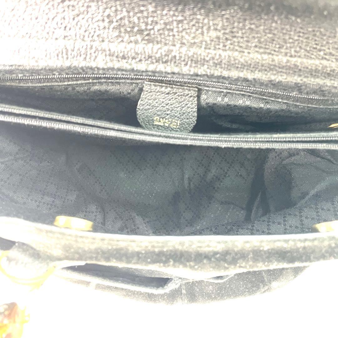 グッチ ハンドバッグ バンブー スエード ビジネス 黒 FM646