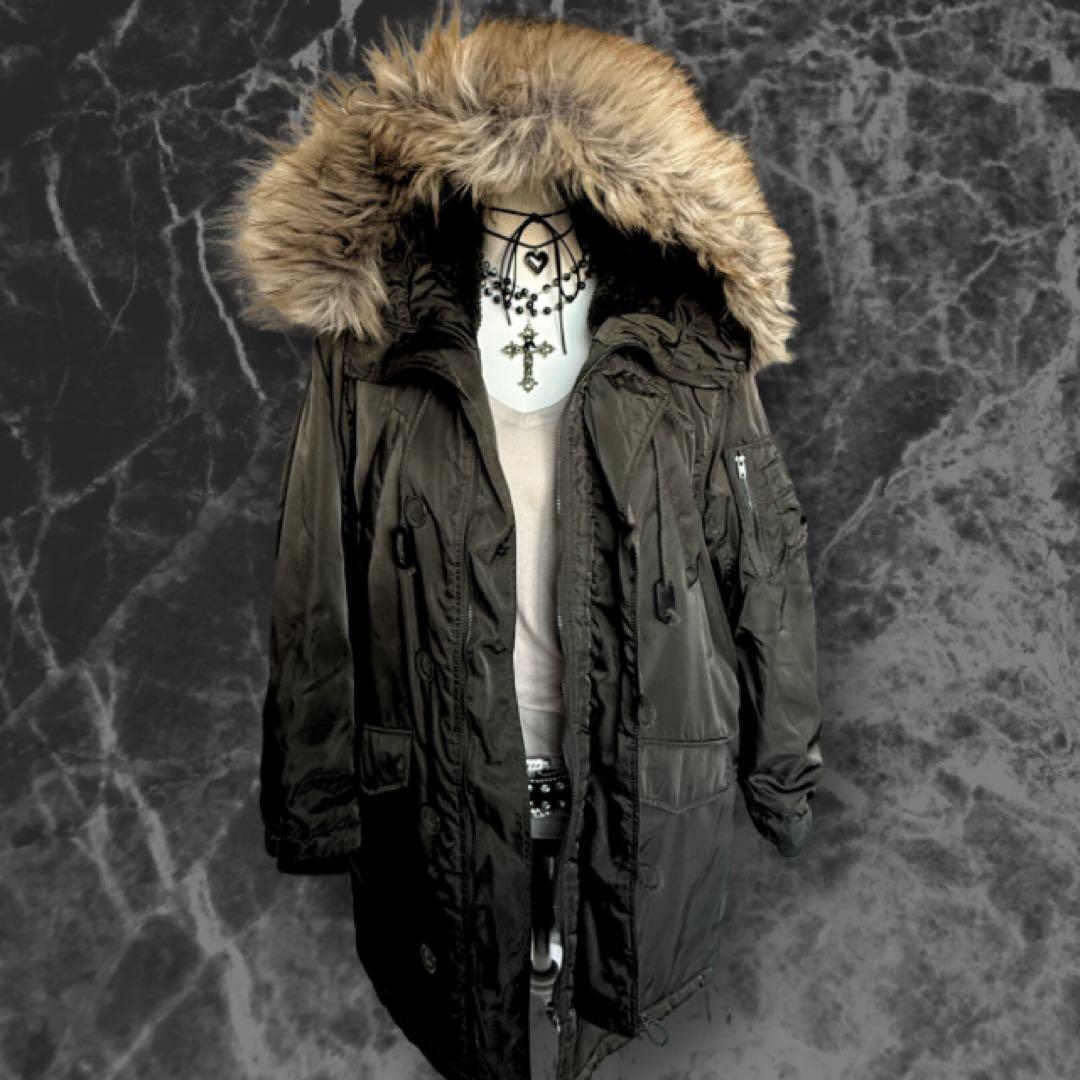 y2k ファー付モッズコート グランジフェアリー 森ガール 平成ギャル 00s