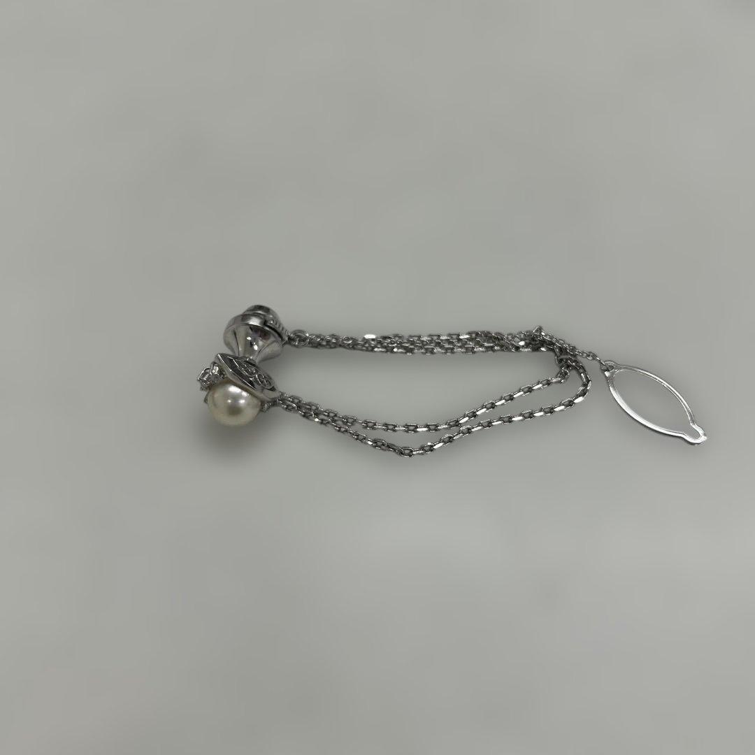 【ぴの】タイタック ネクタイピン Pt900 パール 11.9mm