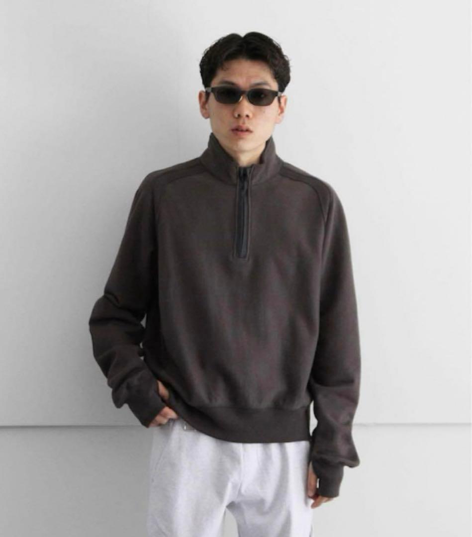 jianye ジェンイェ23aw solid zip top チャコール